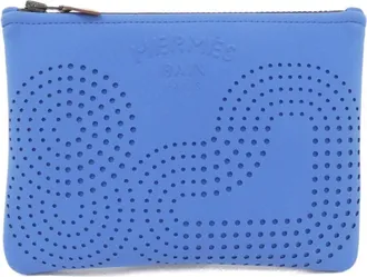 Herm&egrave;s Blue Polyamide Pouch (Pre-Owned)