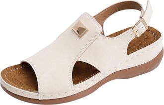 Generic Orthopedic Sandals for Women Open Toe Casual Wedge Sandals Comfortable Lightweight Thick Cushion Stylish Strappy Sandal Summer Beach