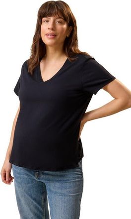 Kindred Bravely Classic Modal V-Neck Nursing T-Shirt in Black at Nordstrom, Size X-Large