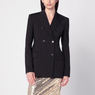 Sportmax Double-breasted brown wool jacket