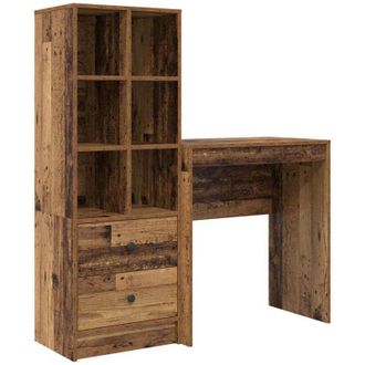vidaXL Escritorio Con Almacenamiento Con Caj&oacute;n 2 Pcs Madera Vieja Vidaxl