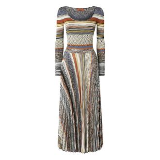 Missoni Maxi Dresses, female, Multicolor, XS, Striped A-Line Skirt Long Sleeves