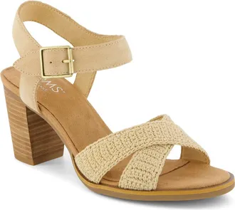 Toms Majorca Ankle Strap Sandal in Medium Beige Crochet at Nordstrom, Size 5.5