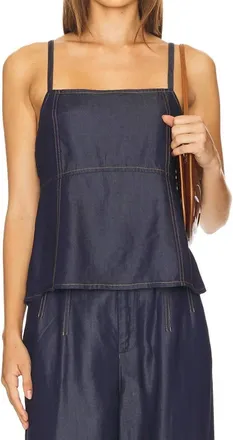 Gestuz Nia Singlet Top In Dark Blue