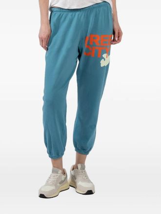 Freecity logo-print track pants - Blue