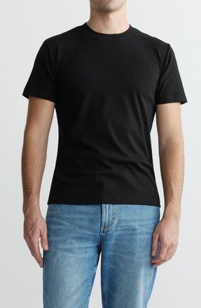 DL1961 Stretch Cotton Rib Crewneck T-Shirt in Black at Nordstrom, Size X-Large