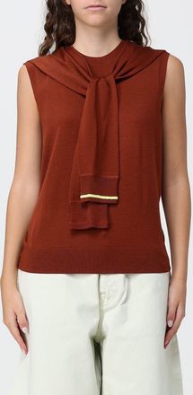 Paul Smith Brown Merino Wool Knitted Gilet with Crew Neck