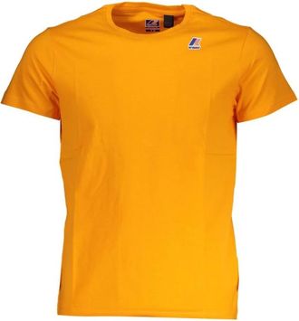 K-Way Tops, Heren, Oranje, S, Katoen, Oranje Katoenen T-shirt met Print Logo