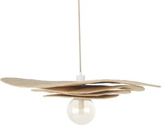 Maisons du monde L&aacute;mpara de techo de rafia con 4 niveles y globo de cristal ahumado