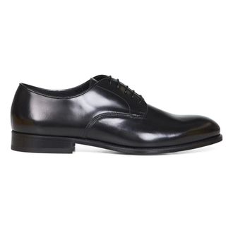 Doucal's Business Shoes, male, Black, Size: 7 1/2 US Derby Lace-up