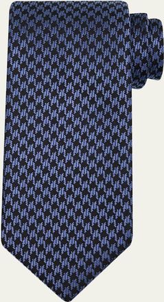 Tom Ford Mens Houndstooth Jacquard Silk Tie
