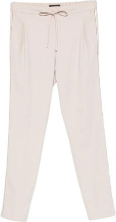 Fabiana Filippi Side-Stripe Drawstring Trousers - female - Fabiana Filippi - Sweatpants - Beige - 2XS - Trousers