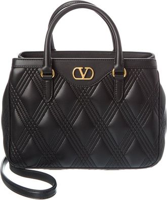 Valentino Vlogo Quilted Leather Satchel