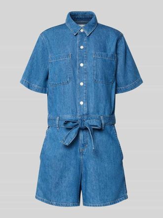 Marc O'Polo Denim Marc OPolo Denim Regular Fit Jumpsuit aus Baumwoll-Mix mit Leinen-Anteil in Jeansblau, Gr&ouml;&szlig;e S