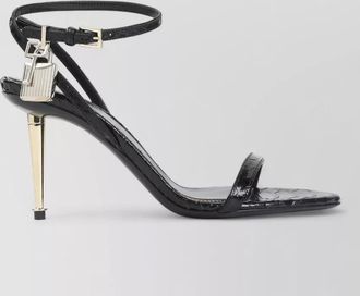 Tom Ford python print stiletto sandal metallic detail