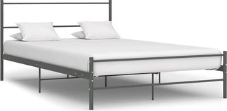 vidaXL Estructura De Cama Sin Colch&oacute;n Metal Gris 120x200 Cm Vidaxl