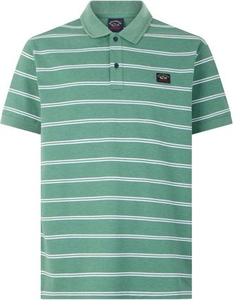 Paul & Shark Gestreepte Katoenen Polo - Heren - Polos - Groen - M - Katoen - Tops