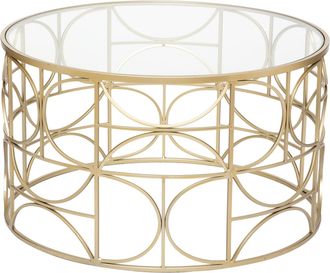 Atmosphera Mesa Baja &laquo;suite&raquo; - Tablero De Vidrio Templado - Dorado D71 Cm Atmosphera Cr&eacute;ateur DInt&eacute;rieur