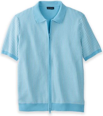 Paul Fredrick Cotton Full Zip Polo