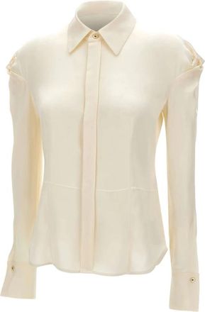 Victoria Beckham Shirt - Dames - Overhemden - Wit - S - Satijn - Overhemden