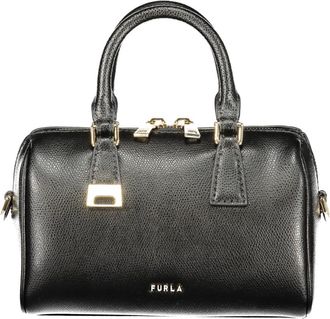 Furla Olivia Mini Boston Bag - Dames - Handtassen - Zwart - ONE Size - Leer - Tassen