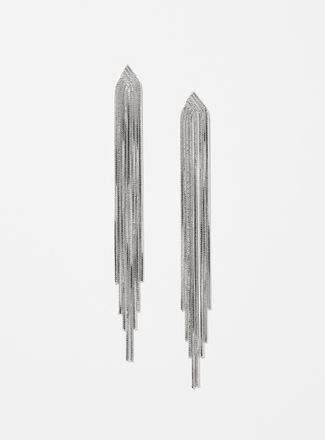 Simons Womens Long fringed-chain earrings