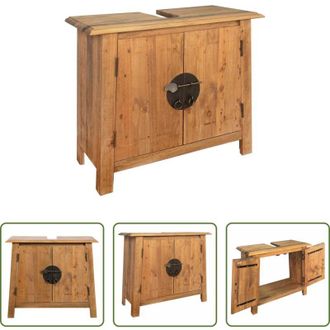 vidaXL Vanit&agrave; in pino - Vanit&agrave; da Bagno in Legno Massello di Pino 70x32x63 cm