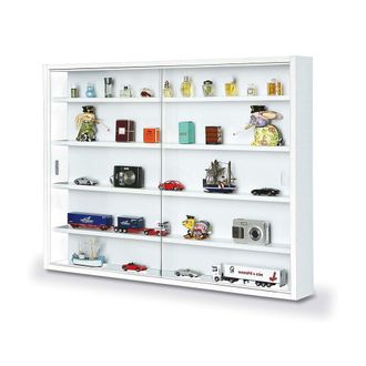 Dmora Vetrina Con Ripiani Interni, Colore Bianco, Misure 60 X 10 X 80 Cm, Con Imballo Rinforzato - Dmora