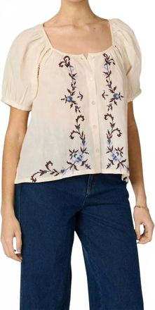 Cleobella Adeline Button-Down Blouse In Ivory
