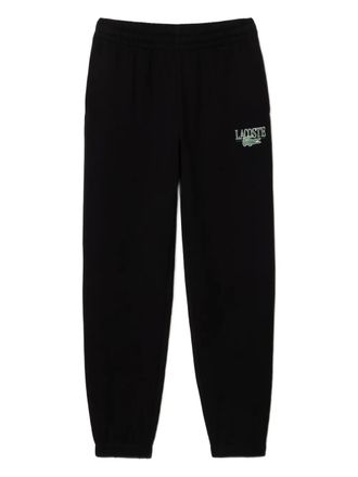 Lacoste embroidered logo track pants - women - Polyester/Cotton - 38 - Black