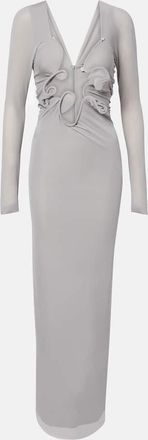 CHRISTOPHER ESBER Abito lungo Molded Venus in mesh con cut-out
