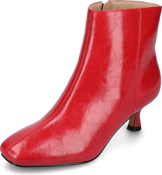 Journee Collection Womens Kelssa Ankle Boot, Patent/Red, 5.5 UK