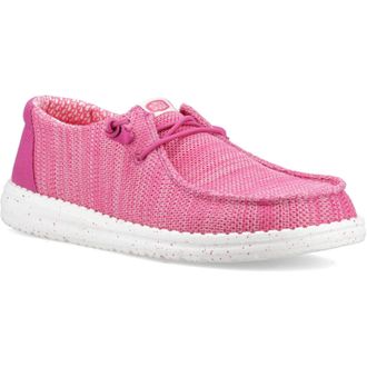 HeyDude Wendy Stretch Sox Polyester Dames Fuchsia Roze Moccasins Schoenen