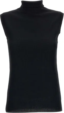 Sportmax Black Turtle Neck Top