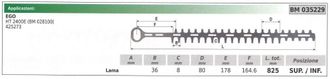 EGO Cuchilla Superior / Inferior Ego Cortasetos Ht 2400e 035229