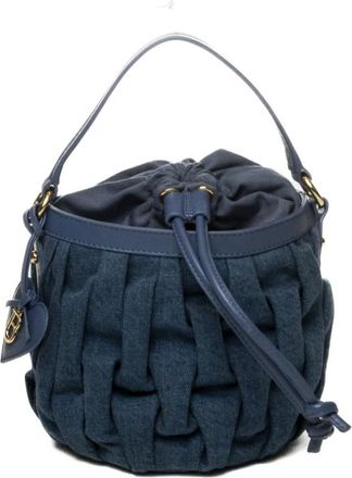 Tosca Blu Tassen, Dames, Blauw, ONE Size, Leer, Secchiello Bucket Bag