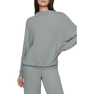 Eberjey Cozy Time Mock Neck Pullover in Lead at Nordstrom, Size X-Large