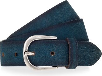 Mustang Lederg&uuml;rtel MUSTANG, Damen, Gr. 100, teal, Rindsleder, unifarben, G&uuml;rtel Lederg&uuml;rtel, Echtleder, einfache Dornschliesse, angeraute Optik