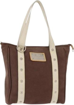 Louis Vuitton Tweedehands Canvas Louis Vuitton tassen - Dames - Vintage Shopper - Bruin - ONE Size - Vintage