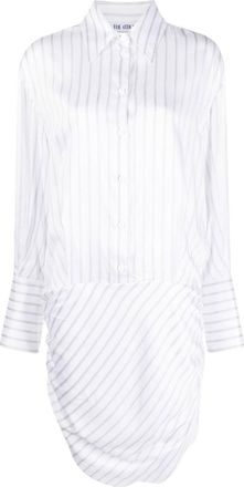 The Attico Hatty striped shirtdress - women - Viscose/Silk/Polyester - 42 - White