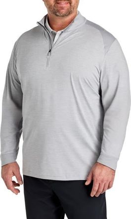 Callaway Big & Tall Soft Touch Colorblocked 1/4-Zip Gold Pullover in Concrete Heather at Nordstrom, Size 3X Big