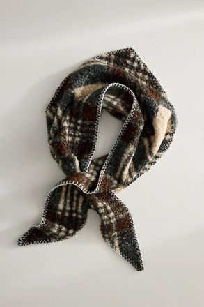 Terrain Plaid Sherpa Triangle Scarf