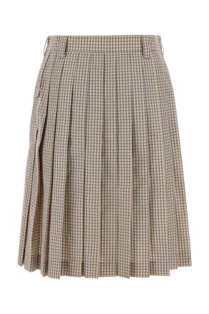 Miu Miu Womens Embroidered Nylon Blend Skirt Sabbia Gonne