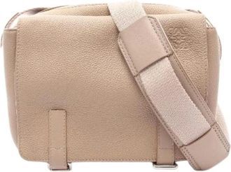 Loewe Pre-owned Military Messenger Bag XS - Dames - Vintage Schoudertas - Beige - ONE Size - Leer - Vintage