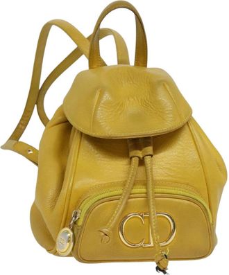 Dior Yellow Leather Backpack Bag (Pre-Owned)