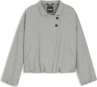 BOSS Regular-fit blazer in stretch sharkskin