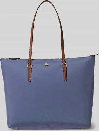 Lauren Ralph Lauren Henkeltasche mit Logo-Applikation in Blau, Gr&ouml;&szlig;e 1