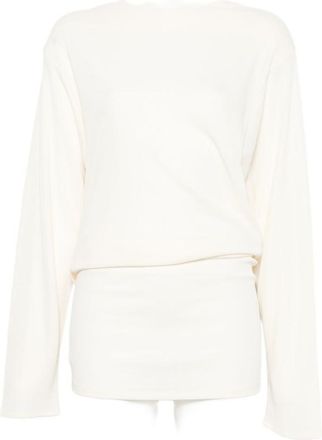 Jacquemus White Boat Neck Mini Dress