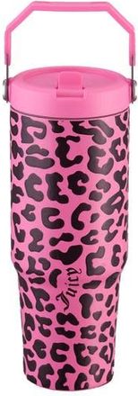 Juicy Couture 30-Ounce Stainless Steel Flip Sip Water Tumbler in Hot Pink Leopard at Nordstrom Rack