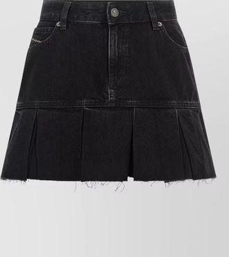 Diesel denim low-rise pleated mini skirt